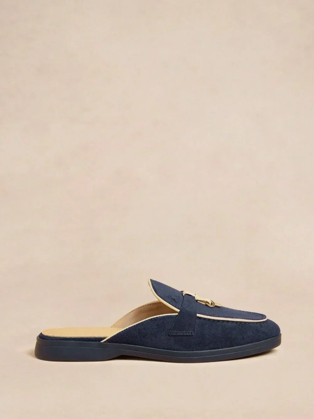 Blue Casual Women's Faux Suede Flat Mules - Picture 2 of 5